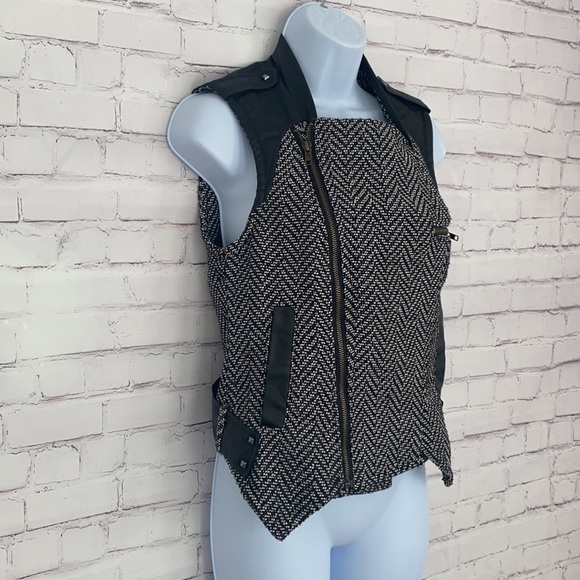 Anthro. Daniel Rainn herringbone black vest size small - Picture 10 of 15